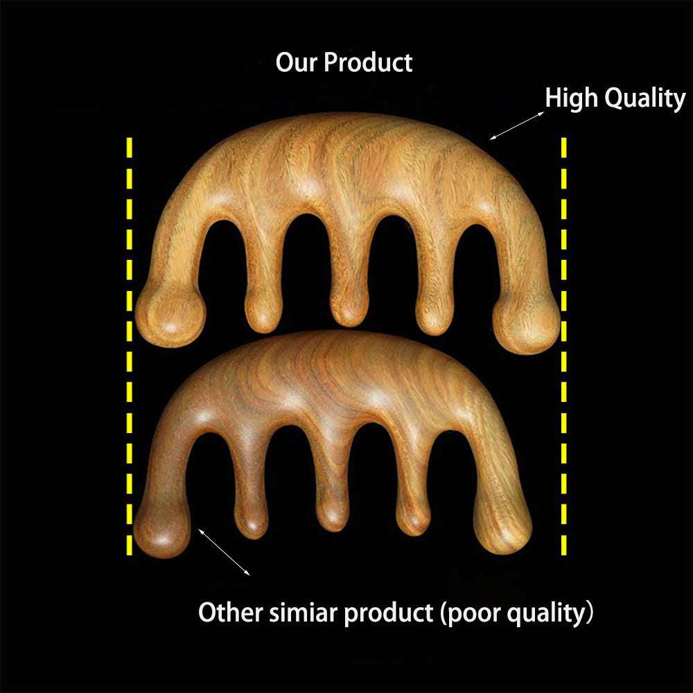 Premium Green Sandalwood Massage & Scraping Comb for Health Hair Therapy