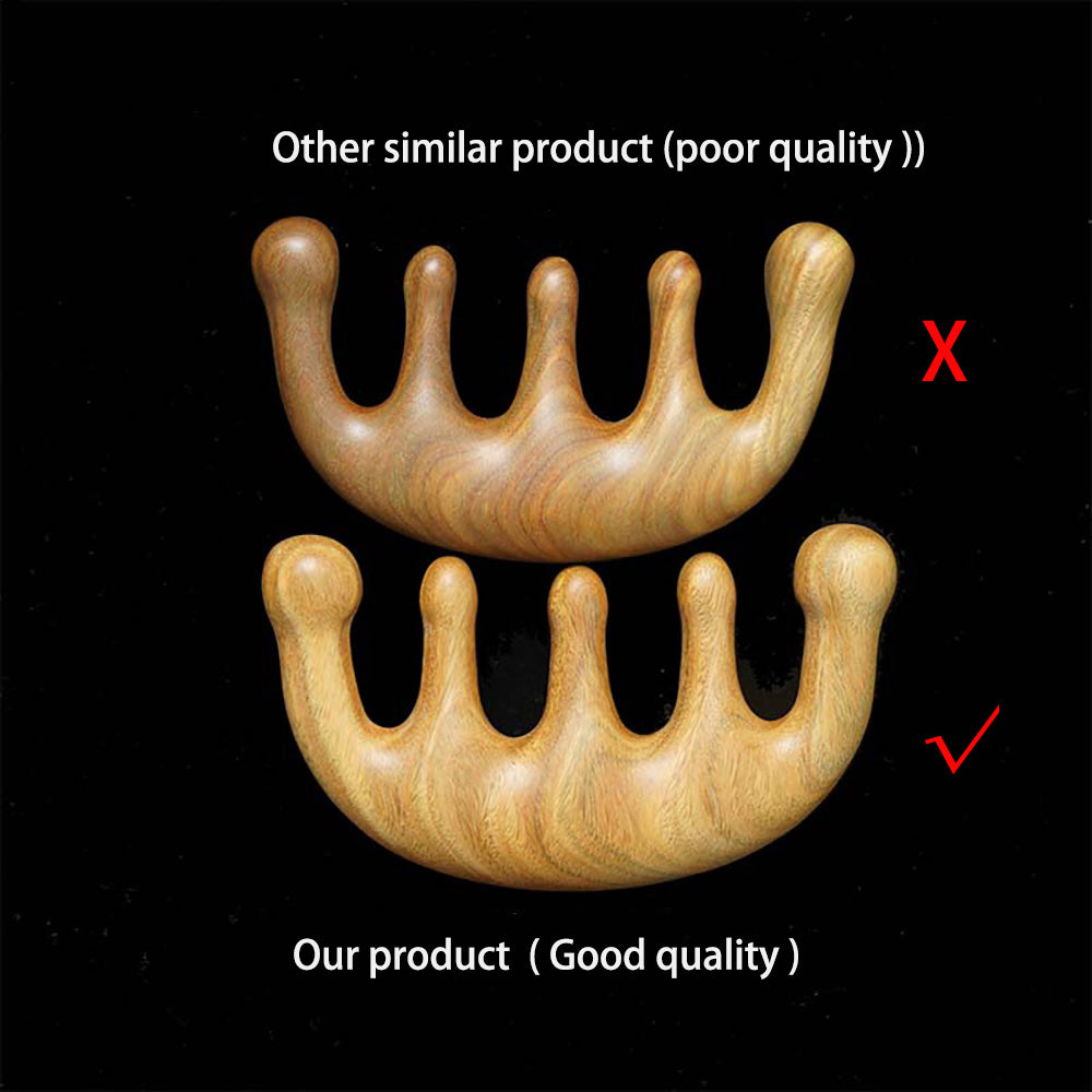 Premium Green Sandalwood Massage & Scraping Comb for Health Hair Therapy
