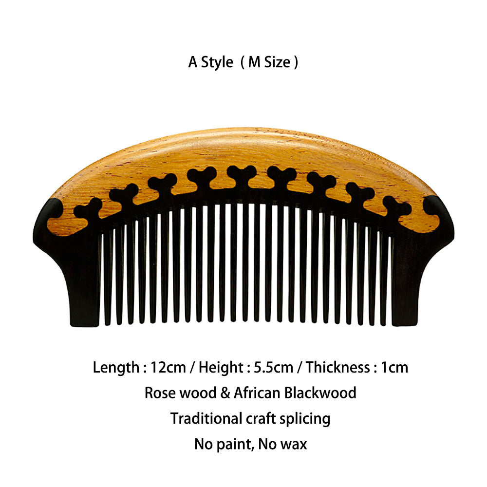 Luxury Rosewood & African Blackwood Comb for Healthy Hair Care