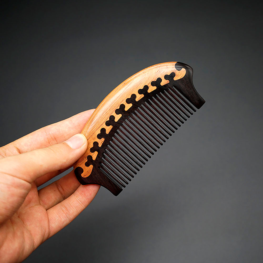 Luxury Rosewood & African Blackwood Comb for Healthy Hair Care