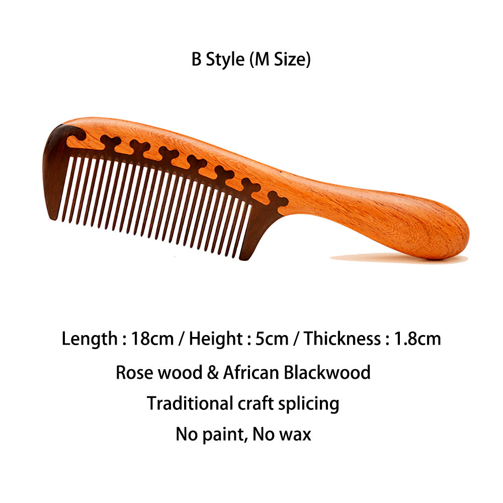 Luxury Rosewood & African Blackwood Comb for Healthy Hair Care