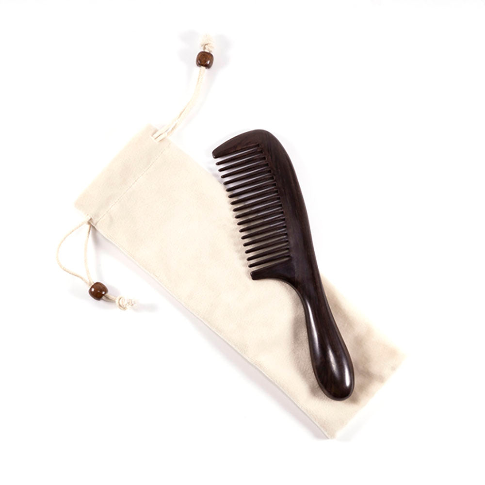 African Blackwood Handcrafted Massage Comb for Health Hair Therapy