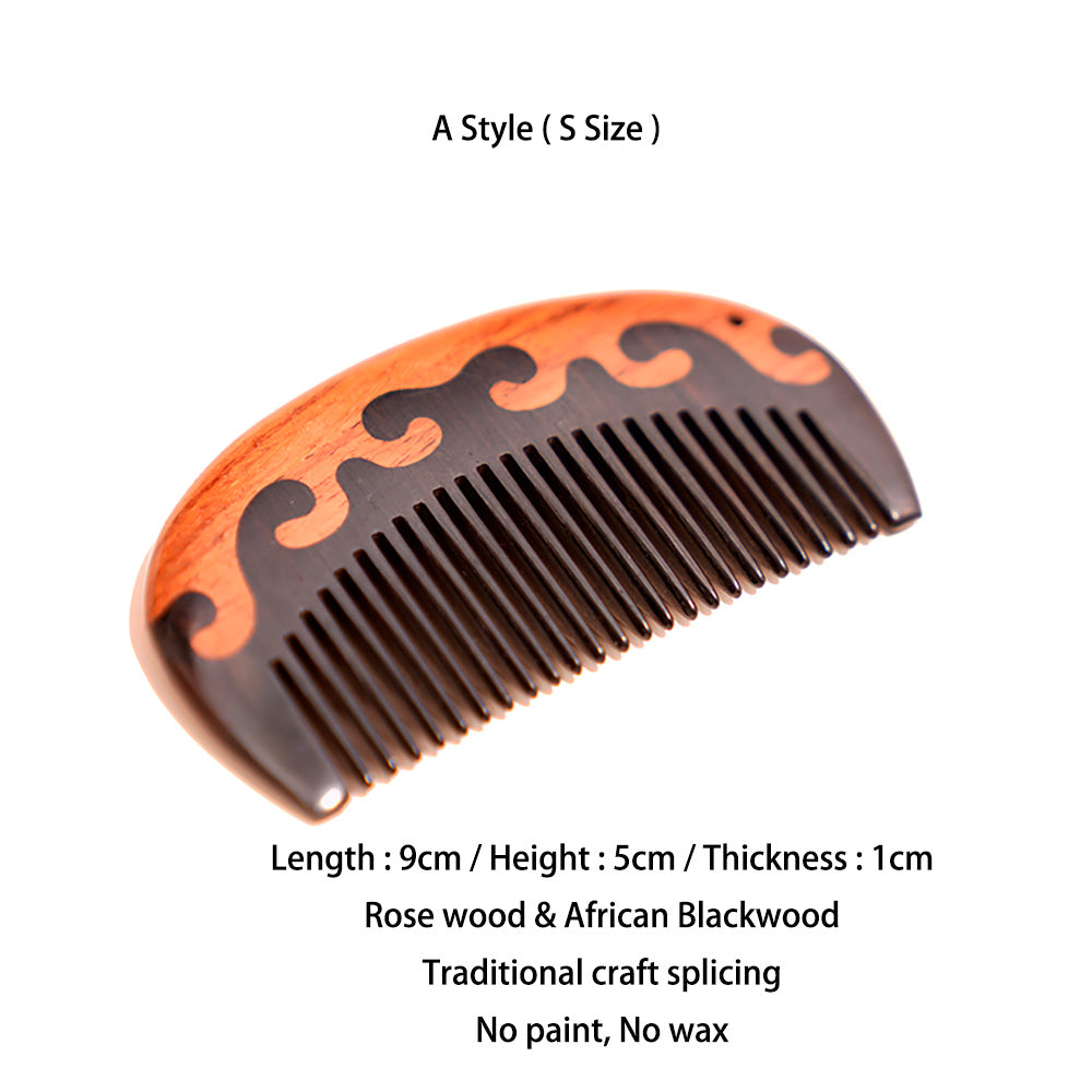 Luxury Rosewood & African Blackwood Comb for Healthy Hair Care