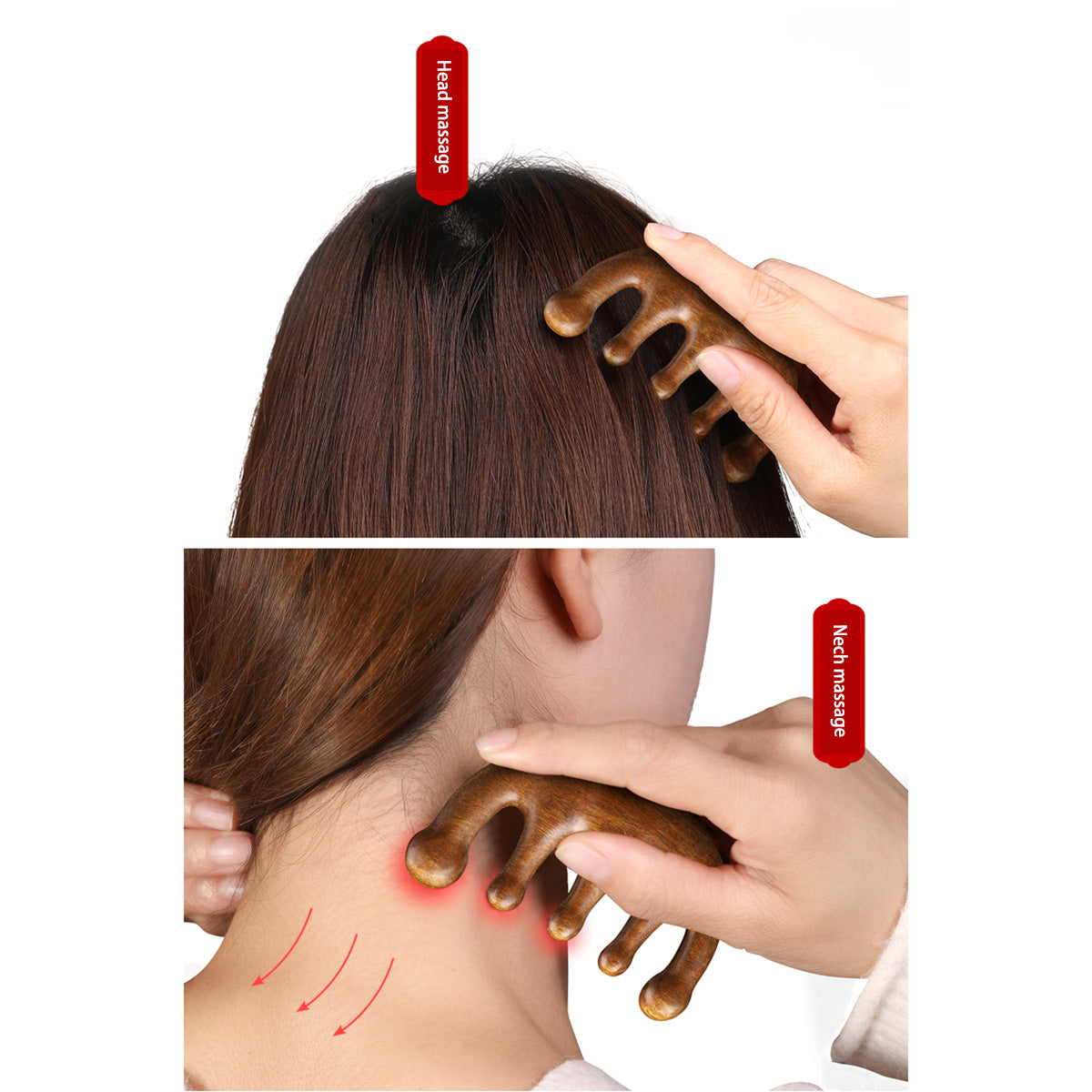 Premium Green Sandalwood Massage & Scraping Comb for Health Hair Therapy