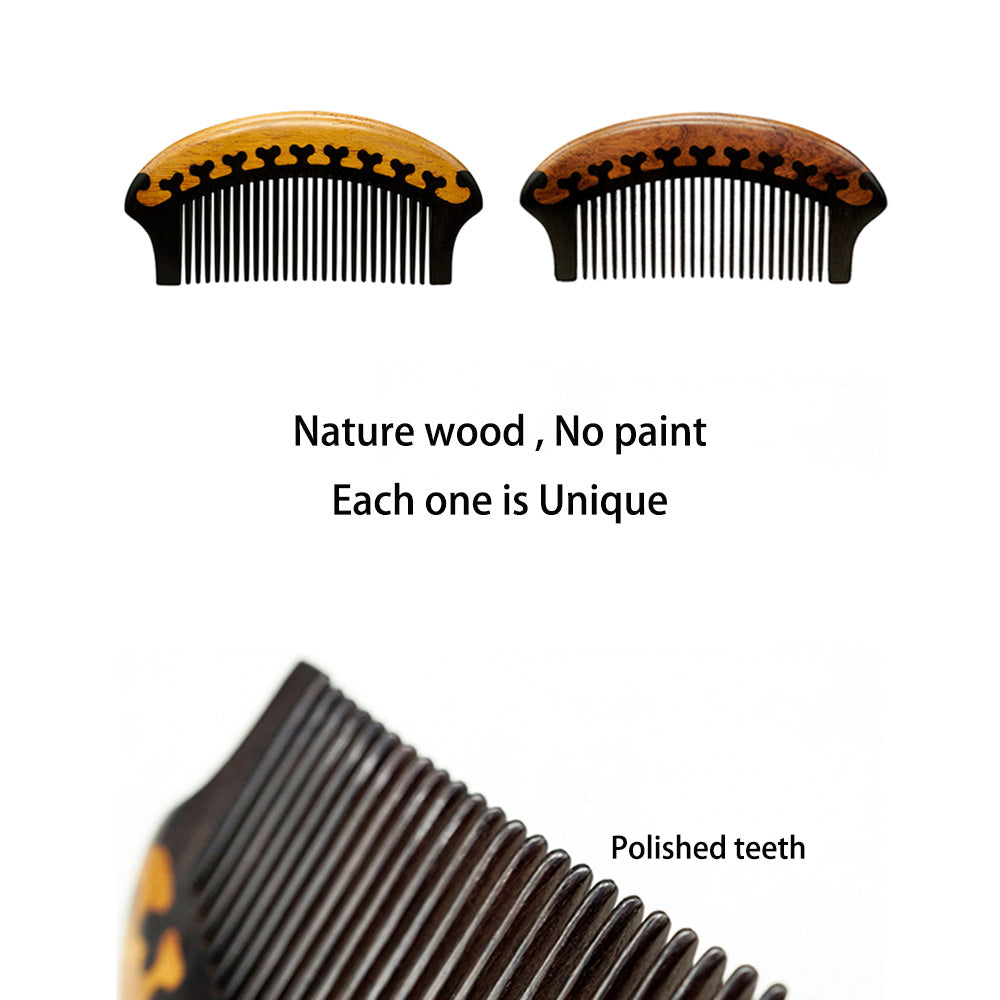 Luxury Rosewood & African Blackwood Comb for Healthy Hair Care