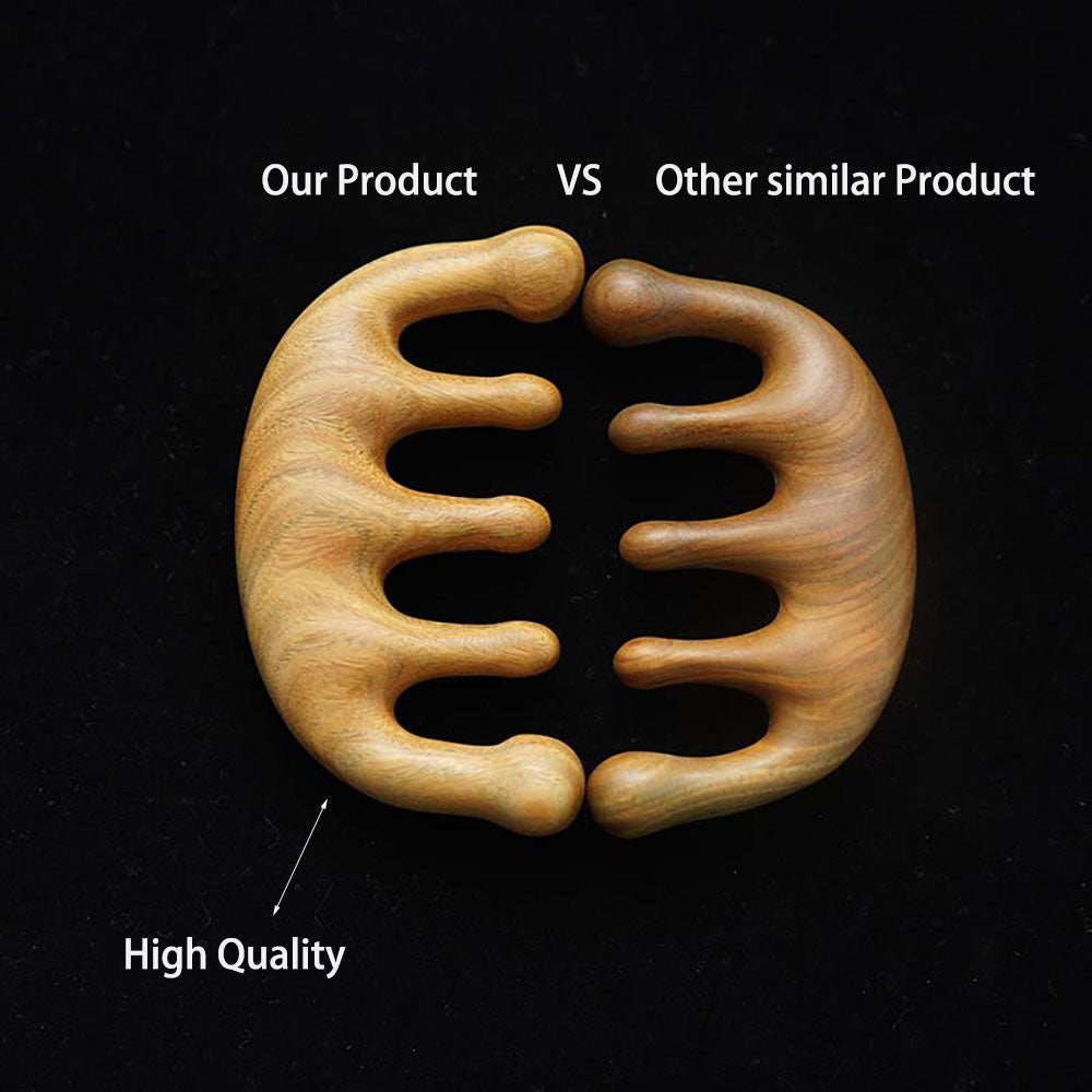 Premium Green Sandalwood Massage & Scraping Comb for Health Hair Therapy
