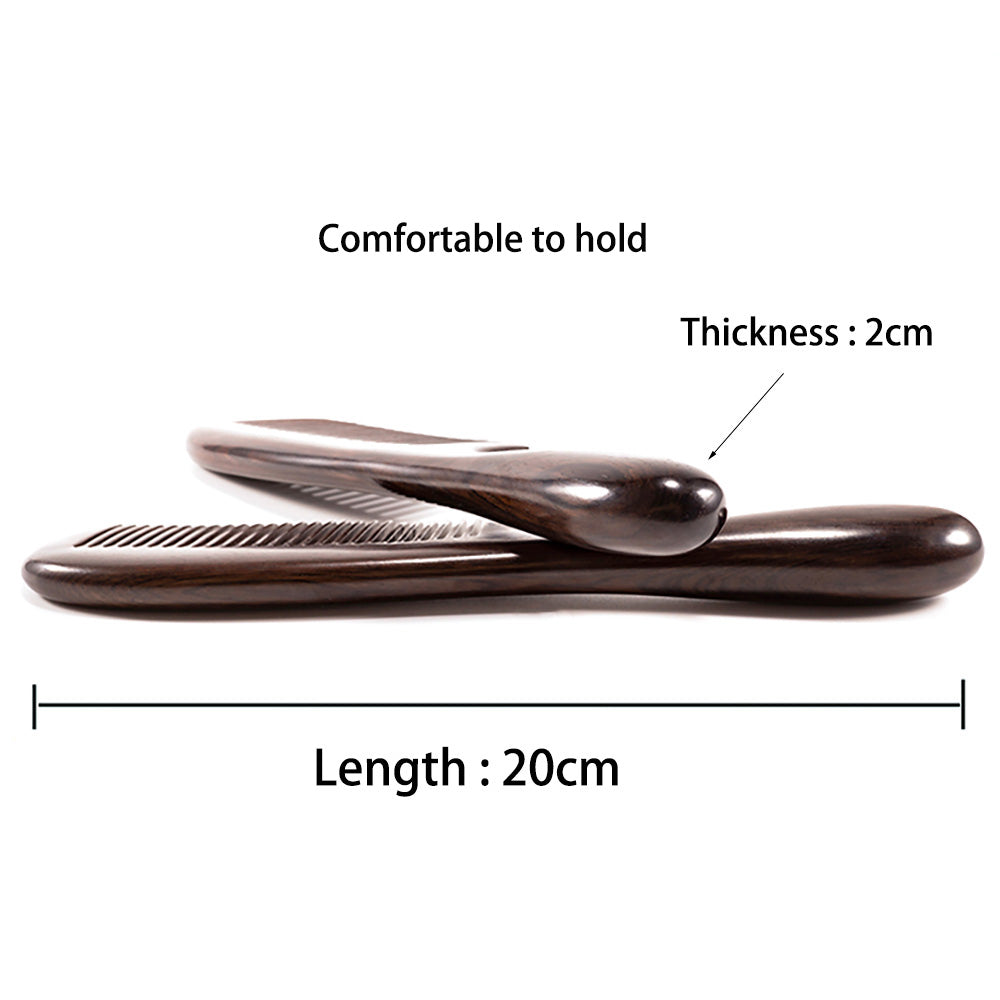 African Blackwood Handcrafted Massage Comb for Health Hair Therapy