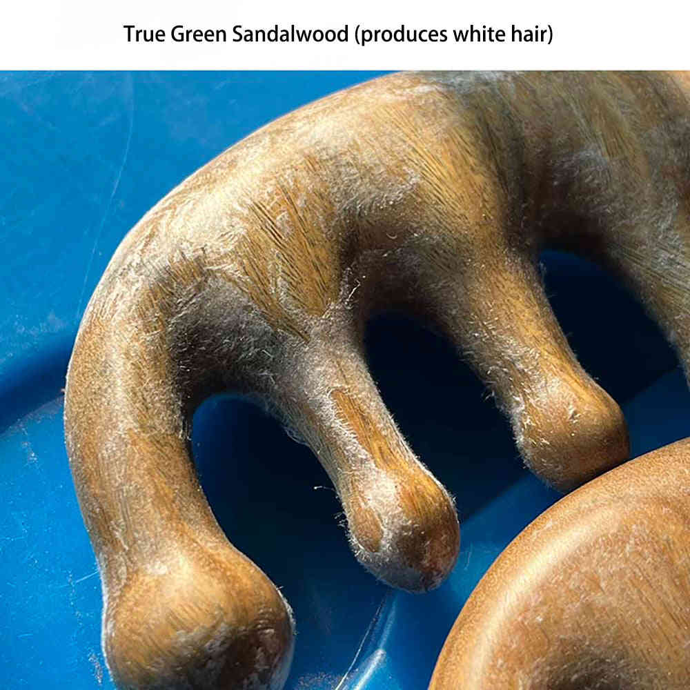 Premium Green Sandalwood Massage & Scraping Comb for Health Hair Therapy