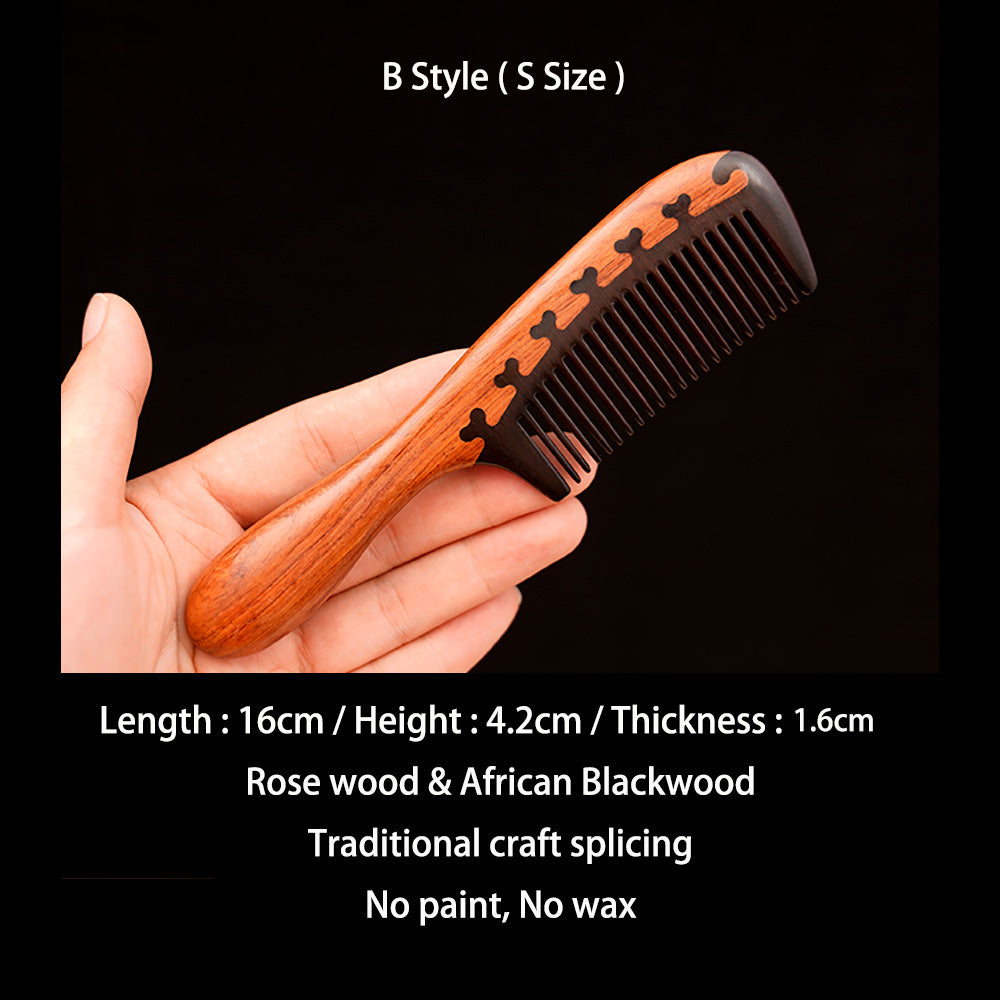 Luxury Rosewood & African Blackwood Comb for Healthy Hair Care