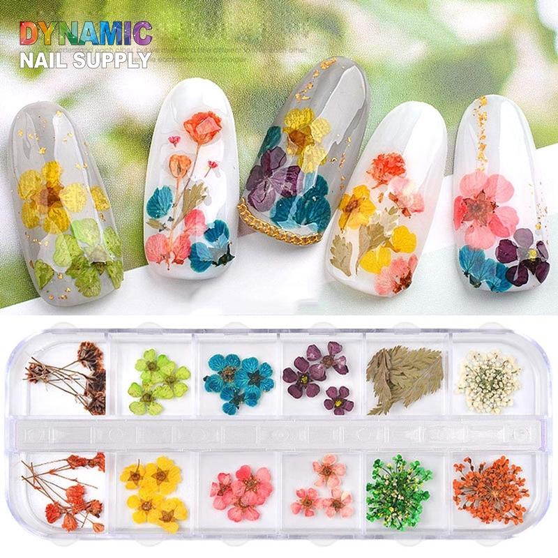 Exquisite 3D Dried Flower Nail Art Stickers