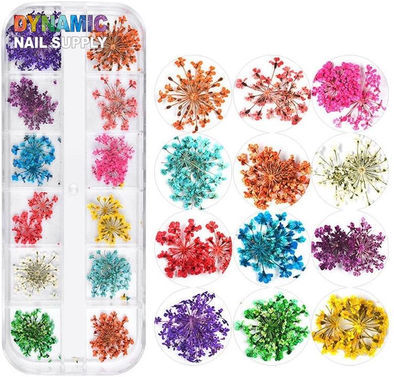 3D Dry Flowers Nail Art Stickers - Enhance Your Nails with Natural Elegance