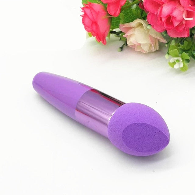 SAIANTTH Single Beveled Puff Makeup Brush for Blush, BB Cream & Liquid Foundation - Wet & Dry Use
