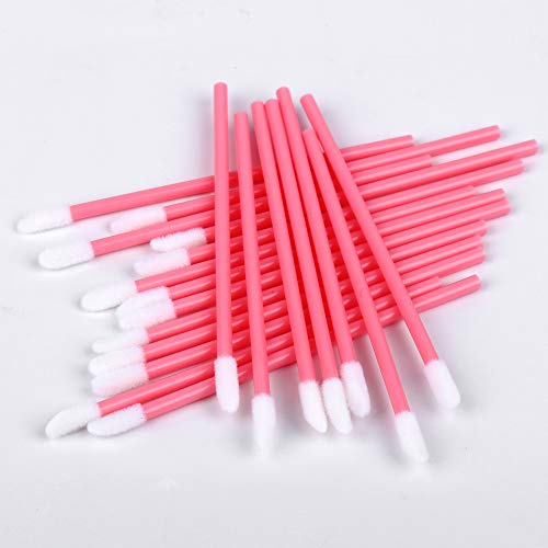 400PCS Disposable Pink Lip Brushes - Lip Gloss Applicator Wands for Makeup