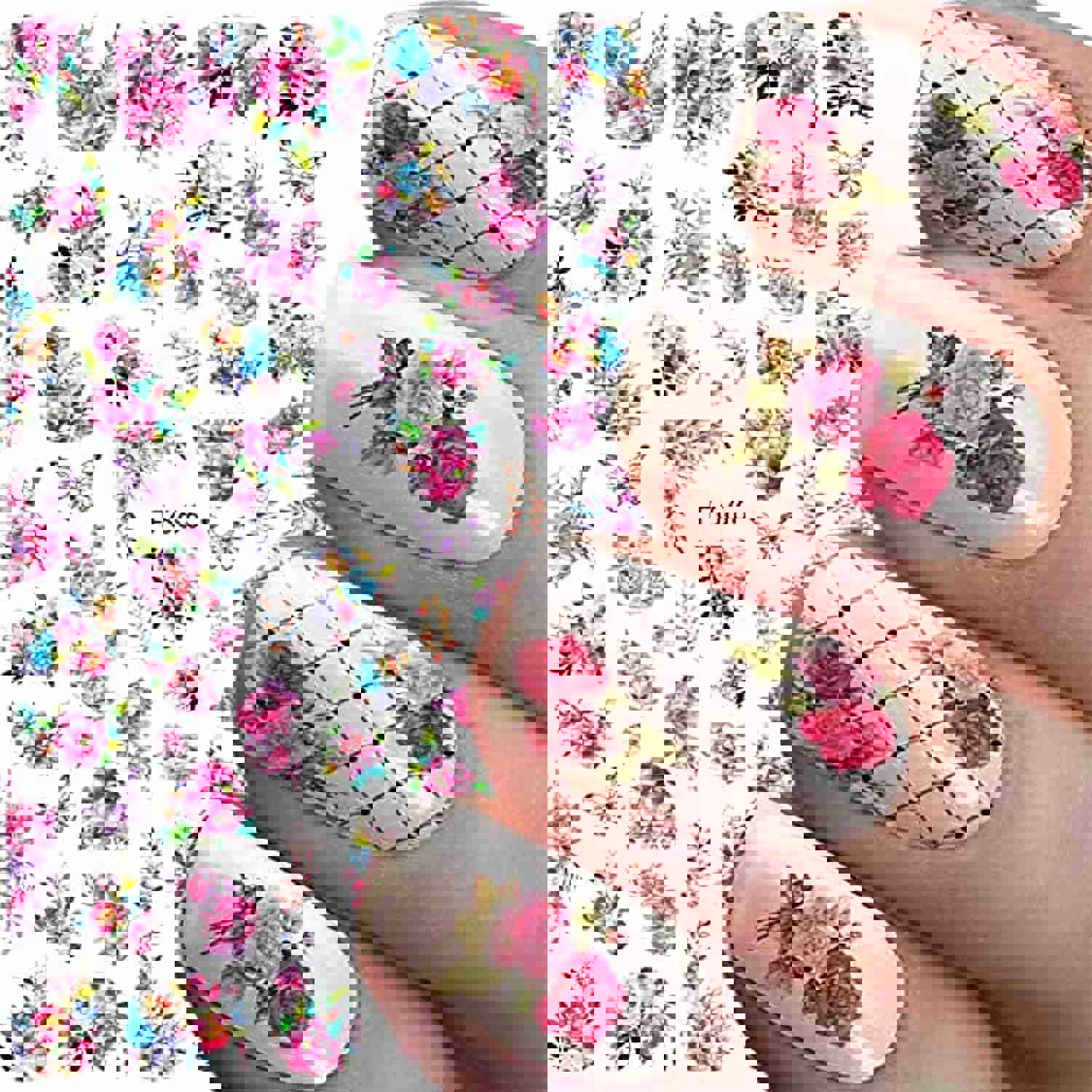 Dornail 8 Sheets Butterfly Floral Nail Stickers - Self-Adhesive Summer Nail Art Decals