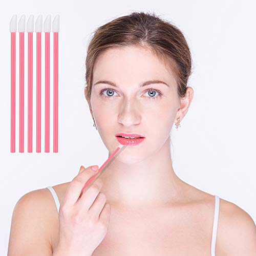 400PCS Disposable Pink Lip Brushes - Lip Gloss Applicator Wands for Makeup