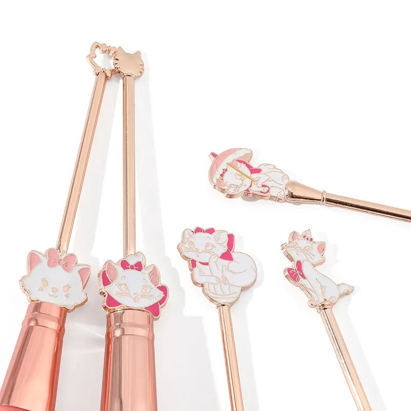 5pcs/set Cute Cat Makeup Brush Set for Eyeshadow and Loose Powder