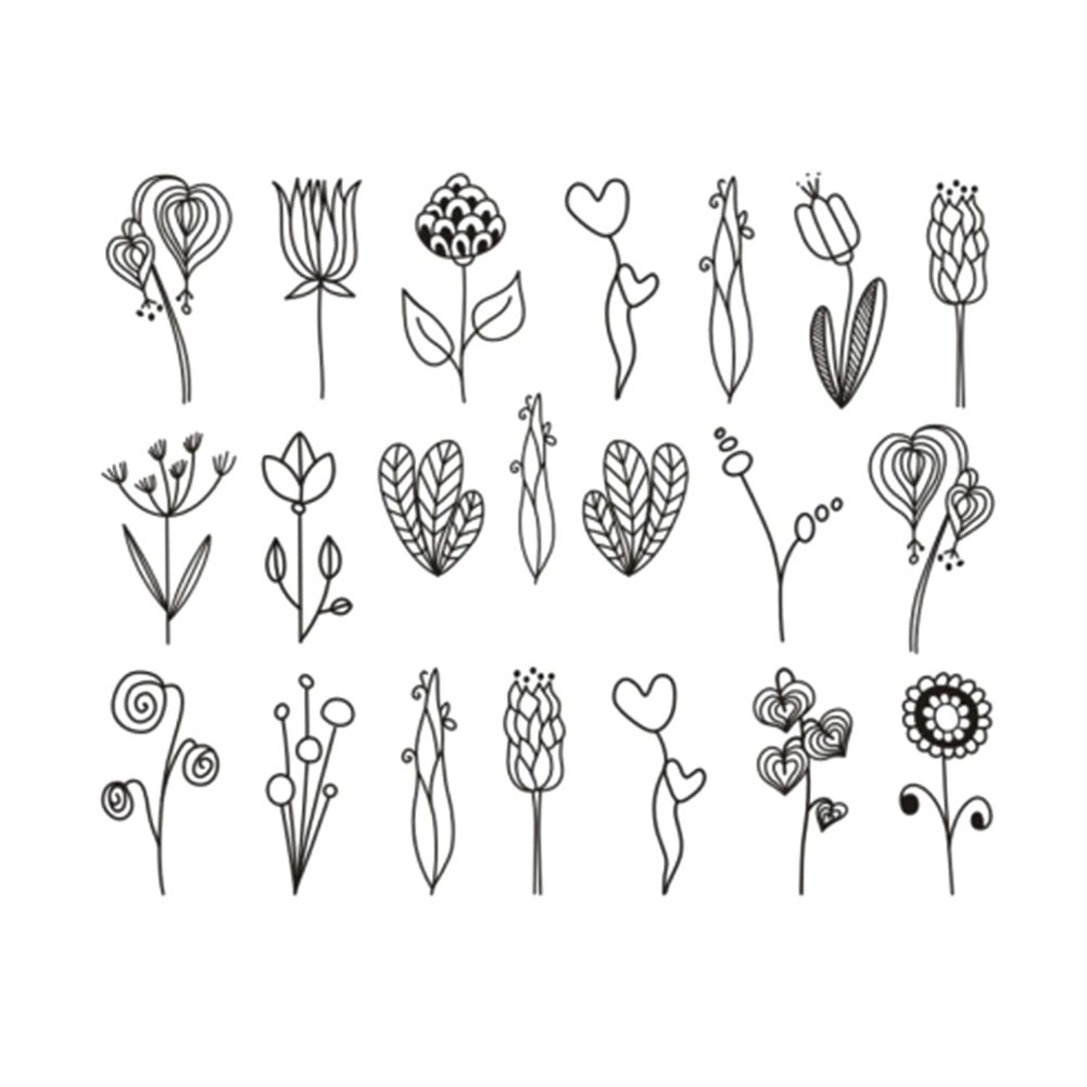 Simple Black Jewelry Flower Water Decals Transfer Nail Art Stickers