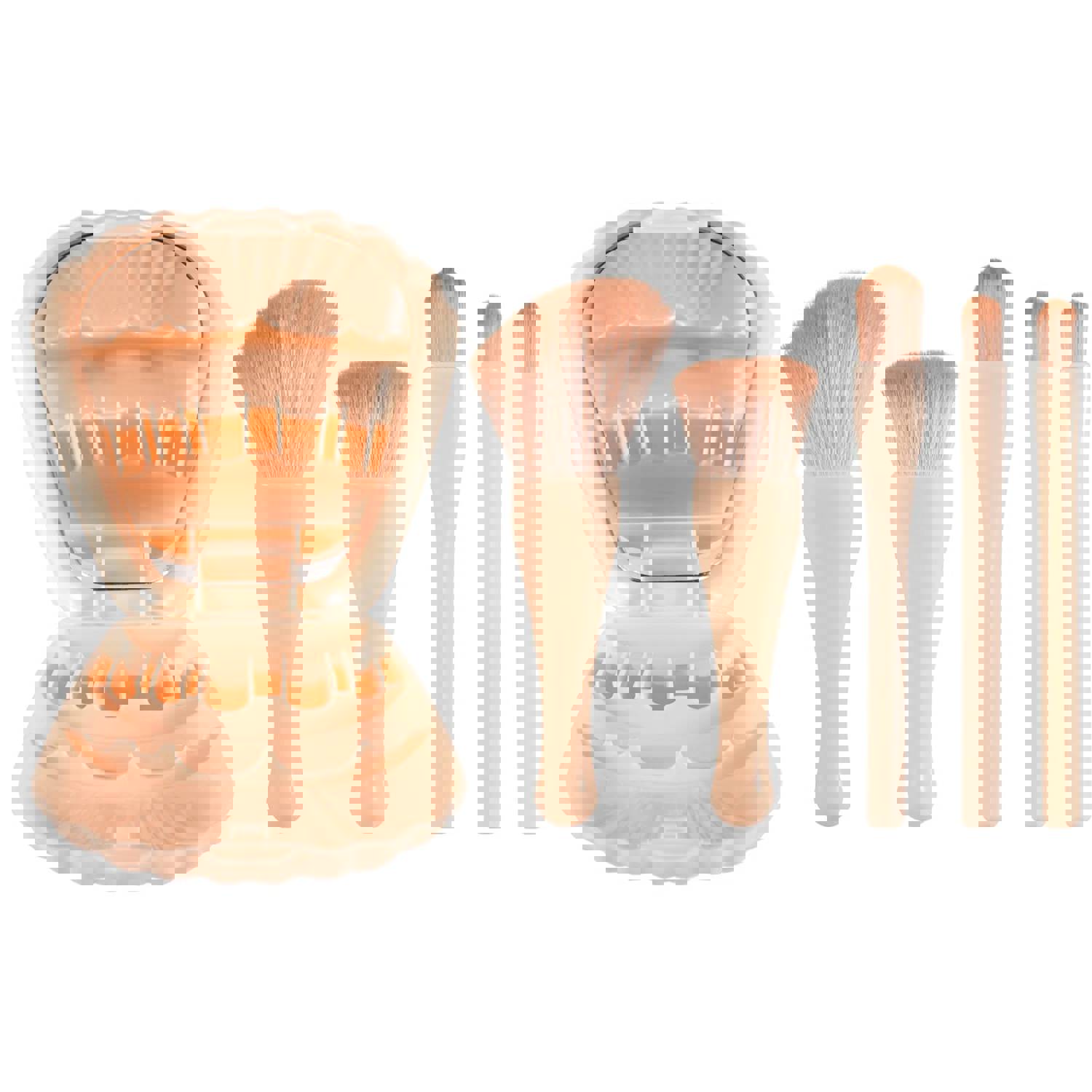 Mini Makeup Brushes Set with Mirror - Soft Fluffy Brushes for Foundation, Powder, Eyeshadow & Kabuki Blending