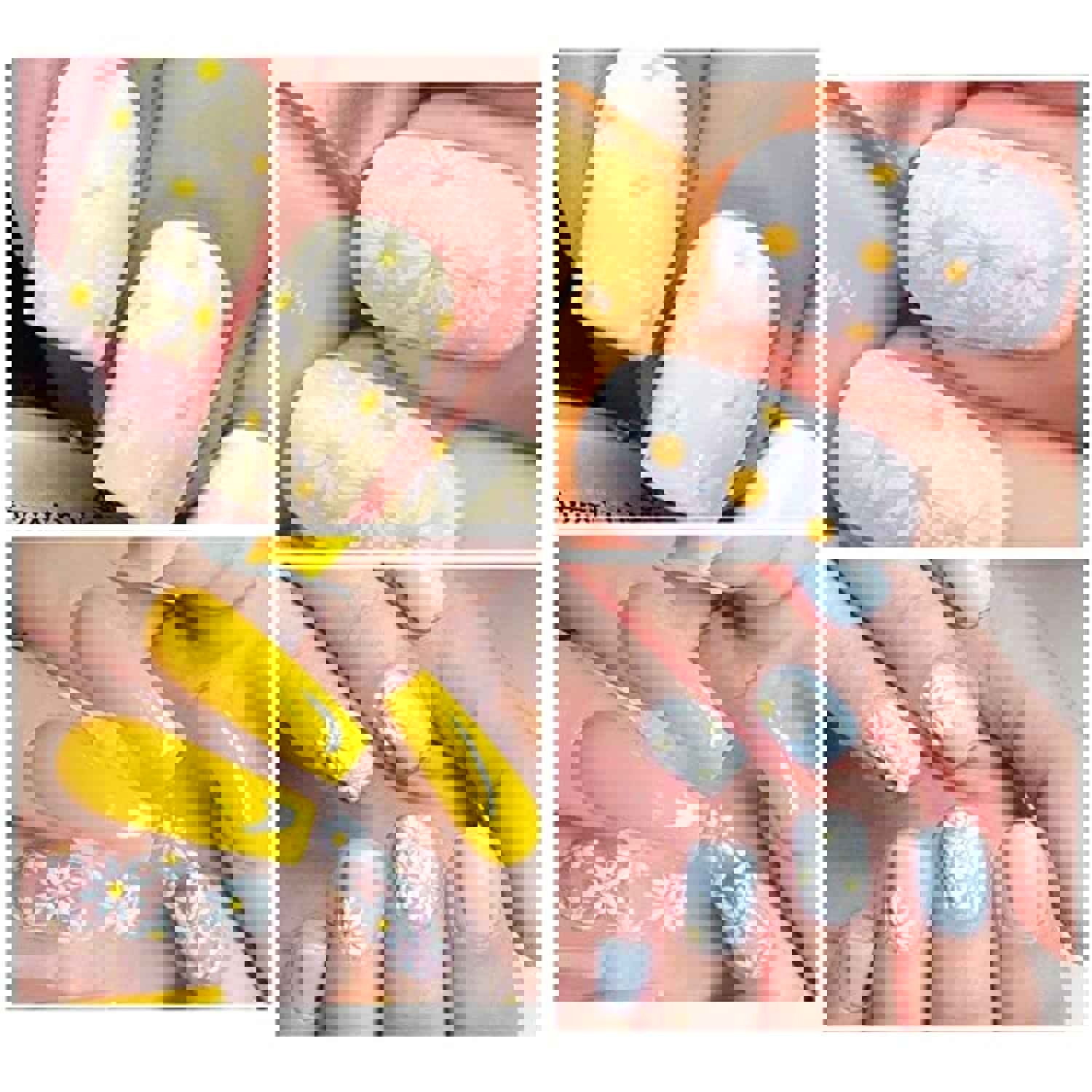 8 Sheets 3D Elegant Daisy and Sunflower Nail Stickers for DIY Manicure