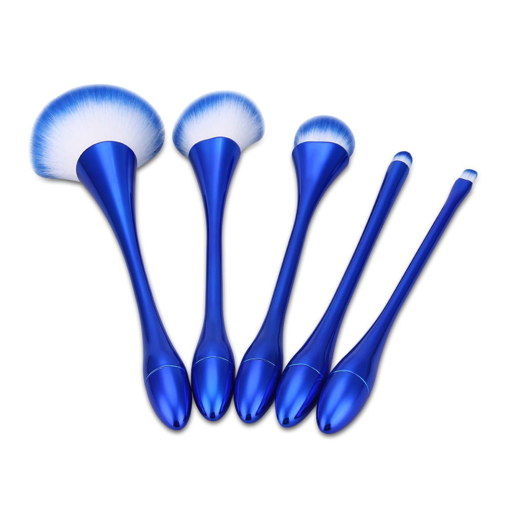 5pcs Colorful Hair Makeup Brushes Set - Soft & Easy to Use Beauty Tools