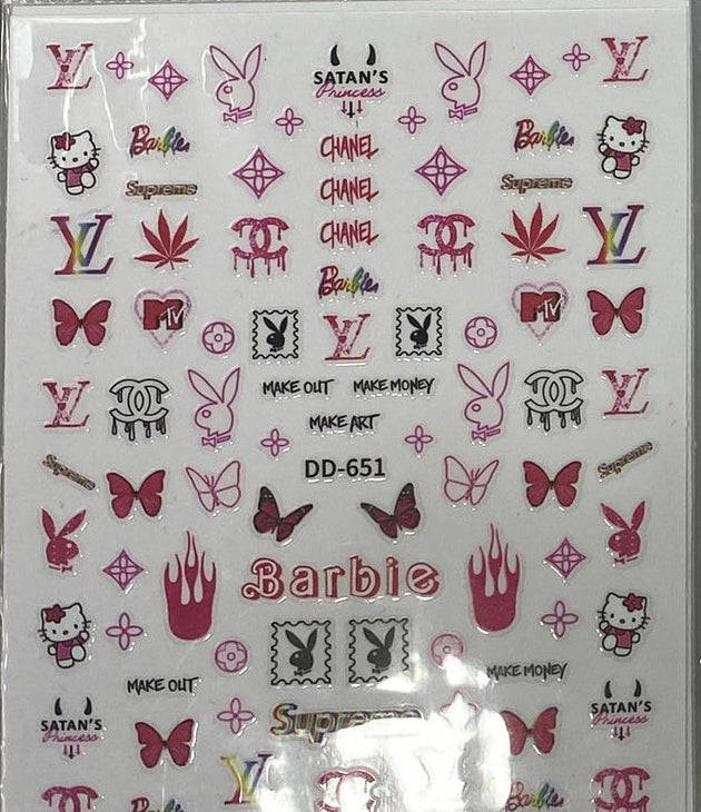 3D Luxury Designer LOGO Nail Stickers - Collection