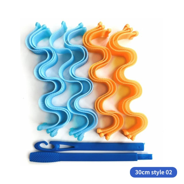 12PCS DIY Magic Hair Curler Set - 30CM/50CM Portable Hairstyle Roller Sticks for All Hair Types