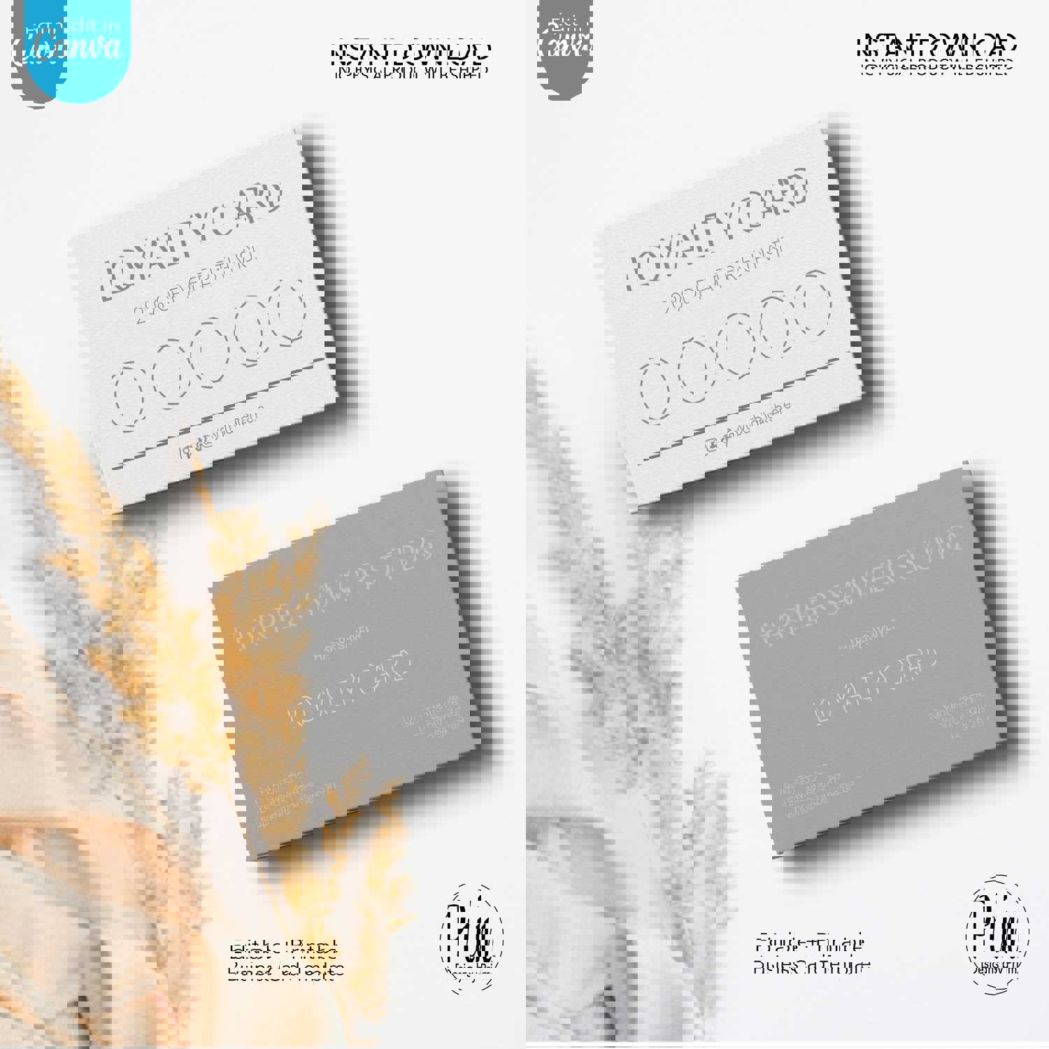 Simply Modern Editable Business Loyalty Card Template for Health & Beauty Businesses