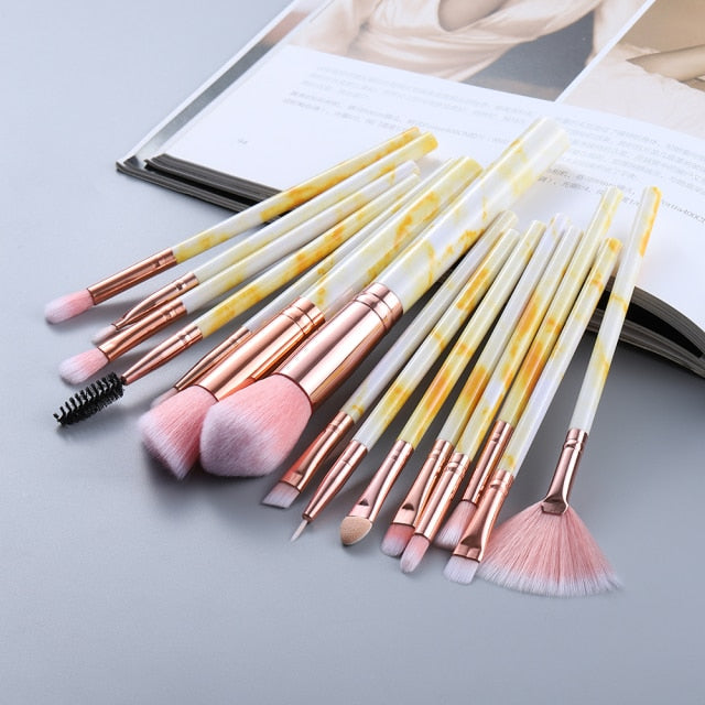 10/15Pcs Kabuki Makeup Brushes Set - Professional Cosmetic Powder, Eye Shadow, Foundation, Blush Blending Beauty Brushes