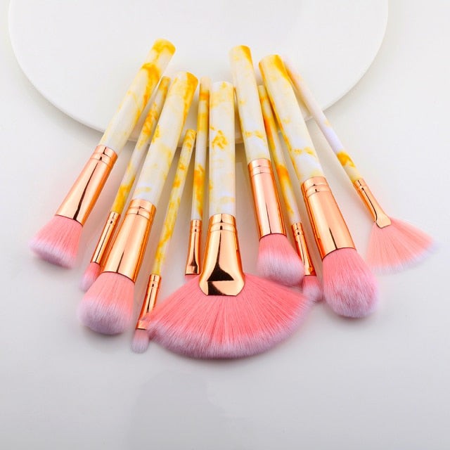10/15Pcs Kabuki Makeup Brushes Set - Professional Cosmetic Powder, Eye Shadow, Foundation, Blush Blending Beauty Brushes