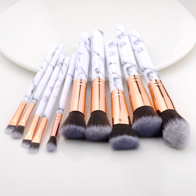 10/15Pcs Kabuki Makeup Brushes Set - Professional Cosmetic Powder, Eye Shadow, Foundation, Blush Blending Beauty Brushes