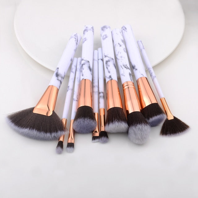 10/15Pcs Kabuki Makeup Brushes Set - Professional Cosmetic Powder, Eye Shadow, Foundation, Blush Blending Beauty Brushes