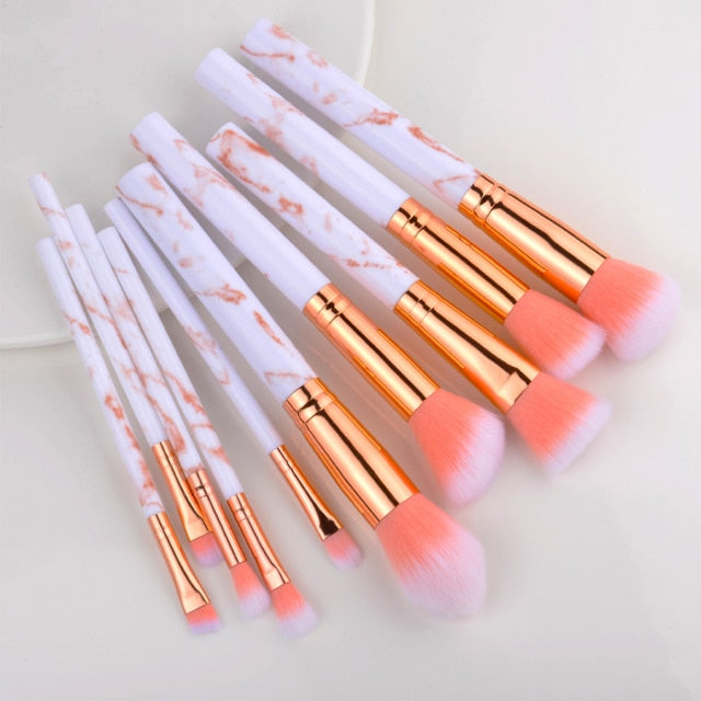 10/15Pcs Kabuki Makeup Brushes Set - Professional Cosmetic Powder, Eye Shadow, Foundation, Blush Blending Beauty Brushes