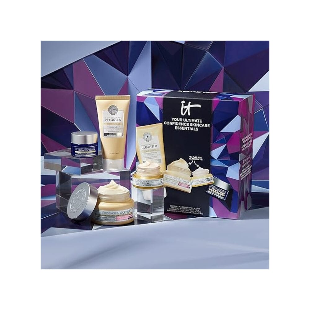 IT Cosmetics Your Ultimate Confidence Essentials Skincare Gift Set – 4-Piece Anti-Aging Skincare Kit