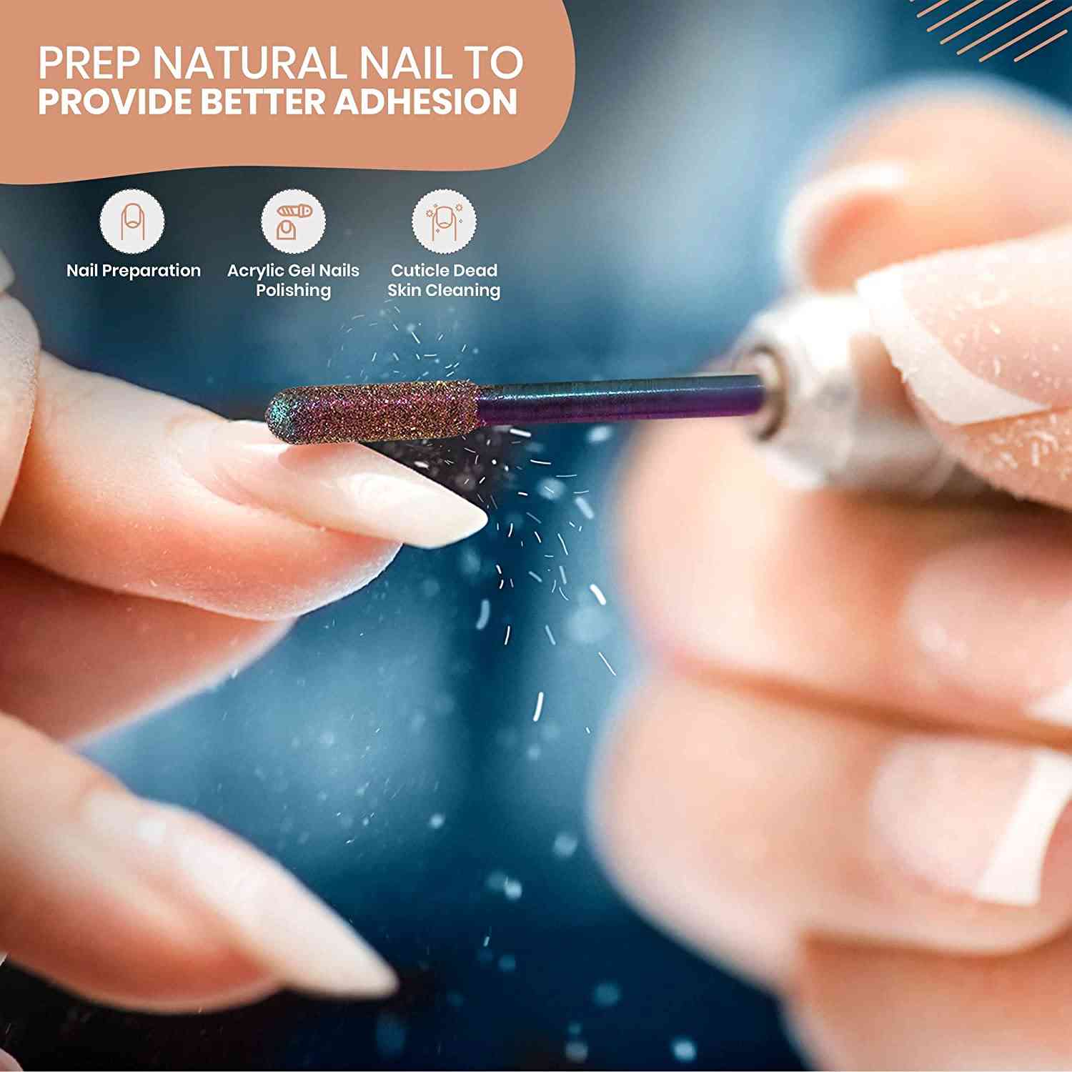 Boxgrove 8Pcs Multicolor Nail Drill Bits Set - Professional Manicure & Pedicure Tools