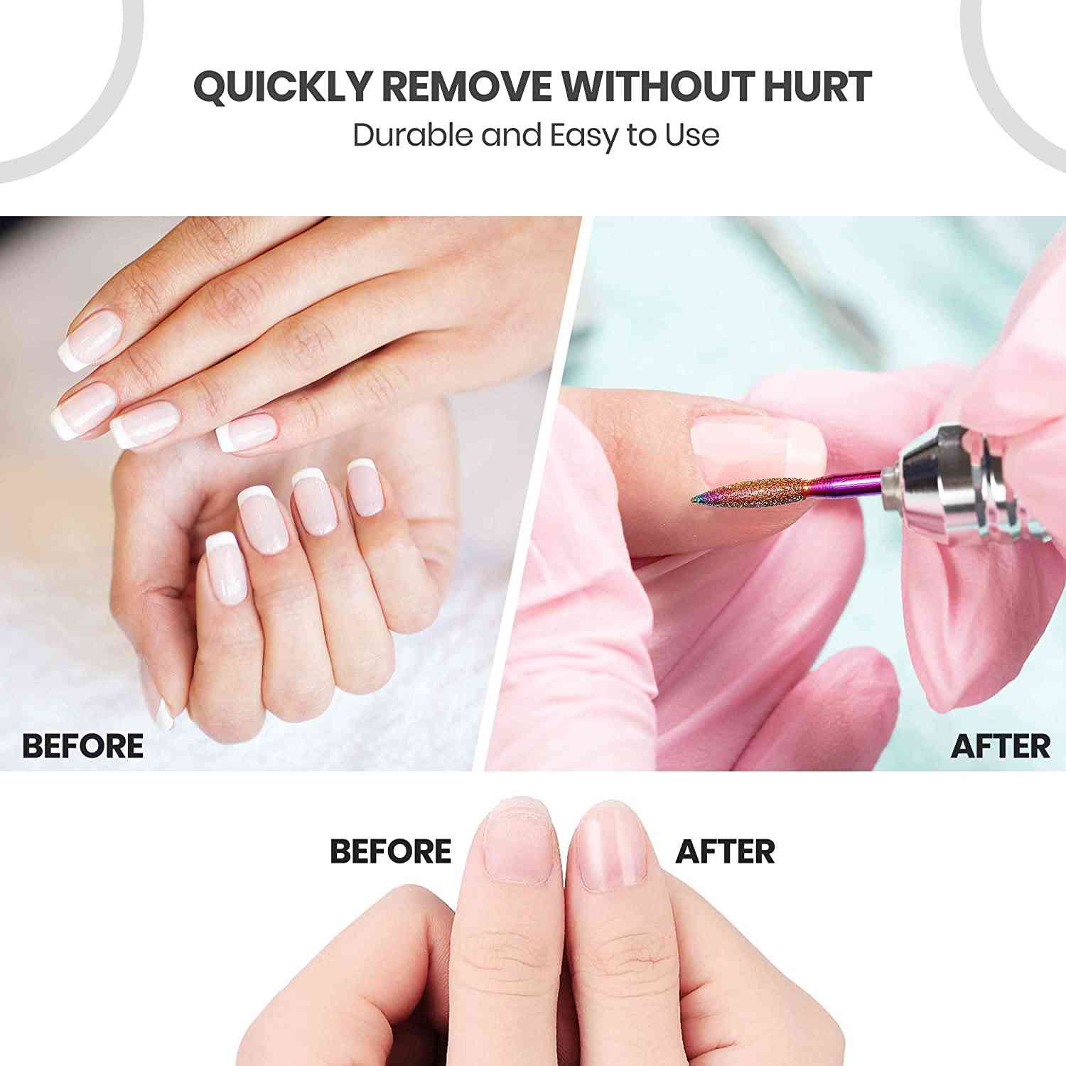 Boxgrove 8Pcs Multicolor Nail Drill Bits Set - Professional Manicure & Pedicure Tools