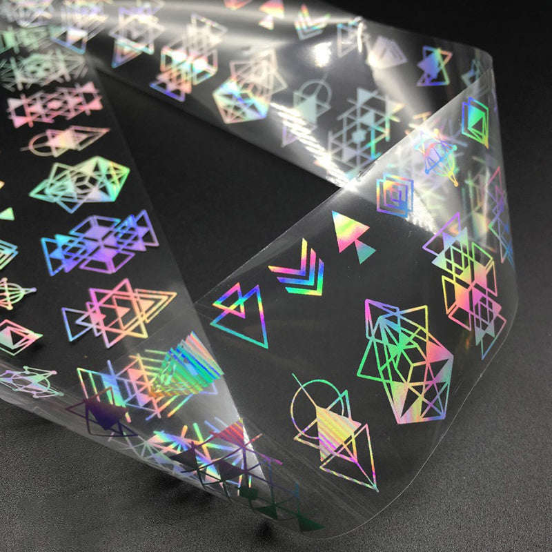 Laser Silver Flower Nail Film Full Cover Nail Sticker