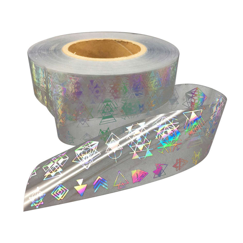 Laser Silver Flower Nail Film Full Cover Nail Sticker