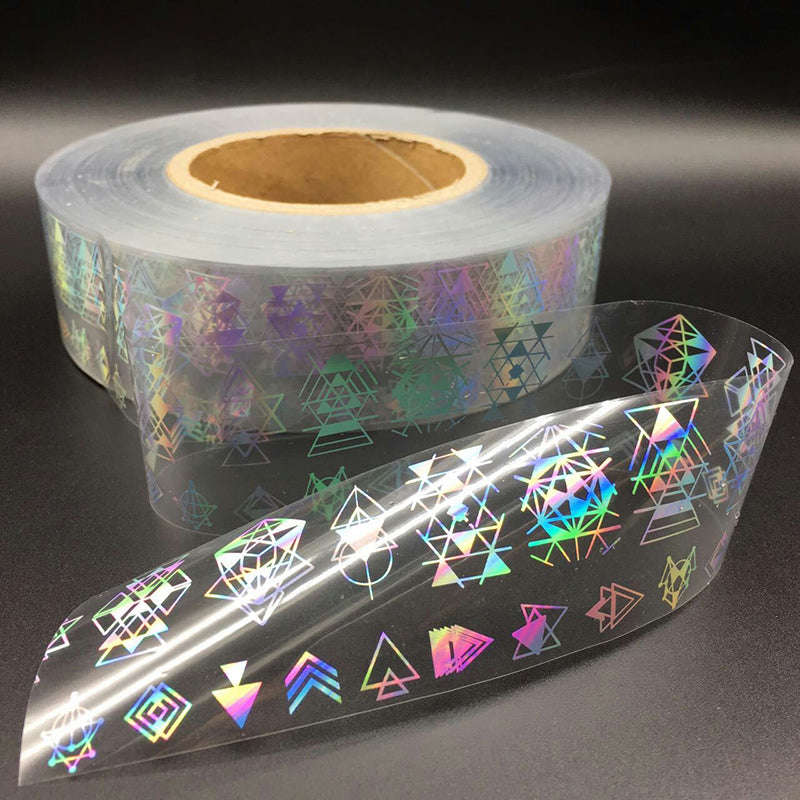 Laser Silver Flower Nail Film Full Cover Nail Sticker