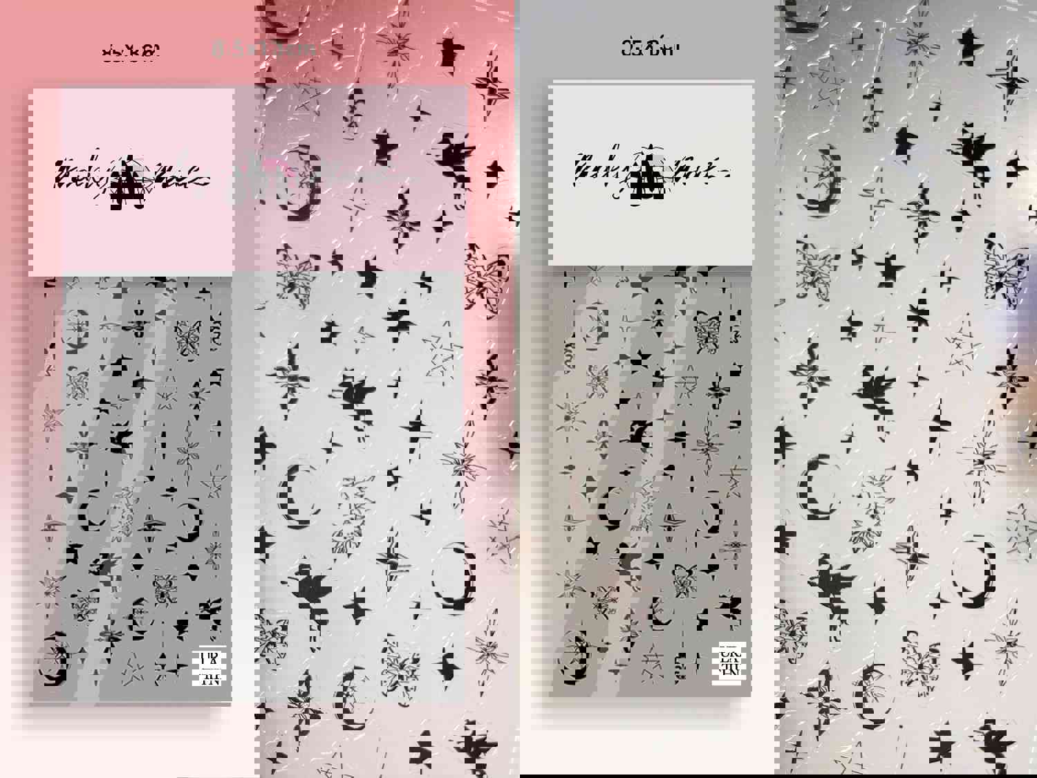 Butterflies Floral & Fairy Tale Unicorn Star Nail Stickers - Self Adhesive Decals