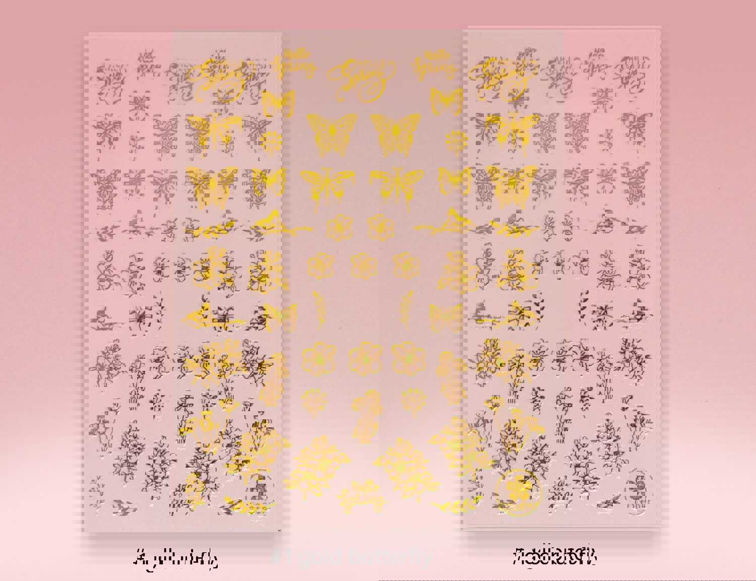 Butterflies Floral & Fairy Tale Unicorn Star Nail Stickers - Self Adhesive Decals