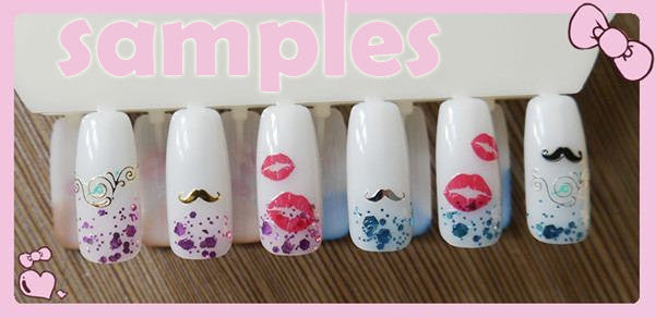 Sexy Nail Sticker (Lips, Crown, Mustache / Silver) for Nail Art and DIY Crafts