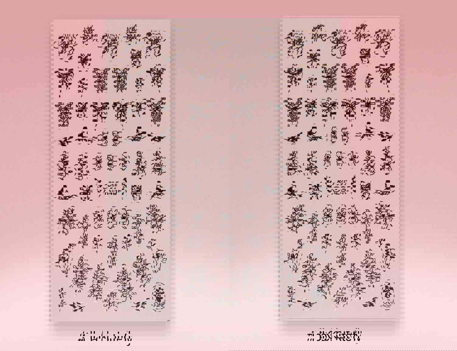 Butterflies Floral & Fairy Tale Unicorn Star Nail Stickers - Self Adhesive Decals