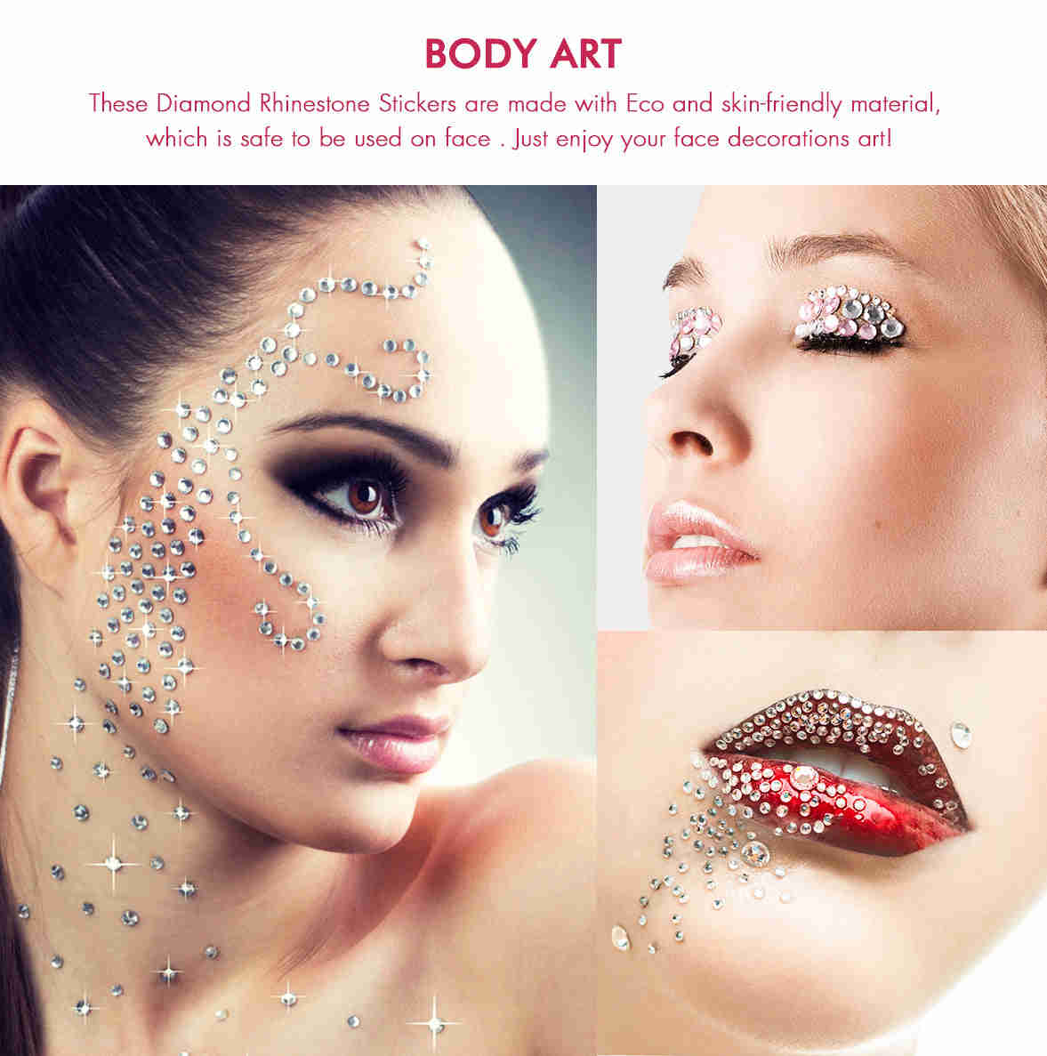 Nicpro Self-Adhesive Rhinestone Stickers - 4125 Pieces in 25 Colors & 3 Sizes for Nail, Crafts, Festival, and Makeup