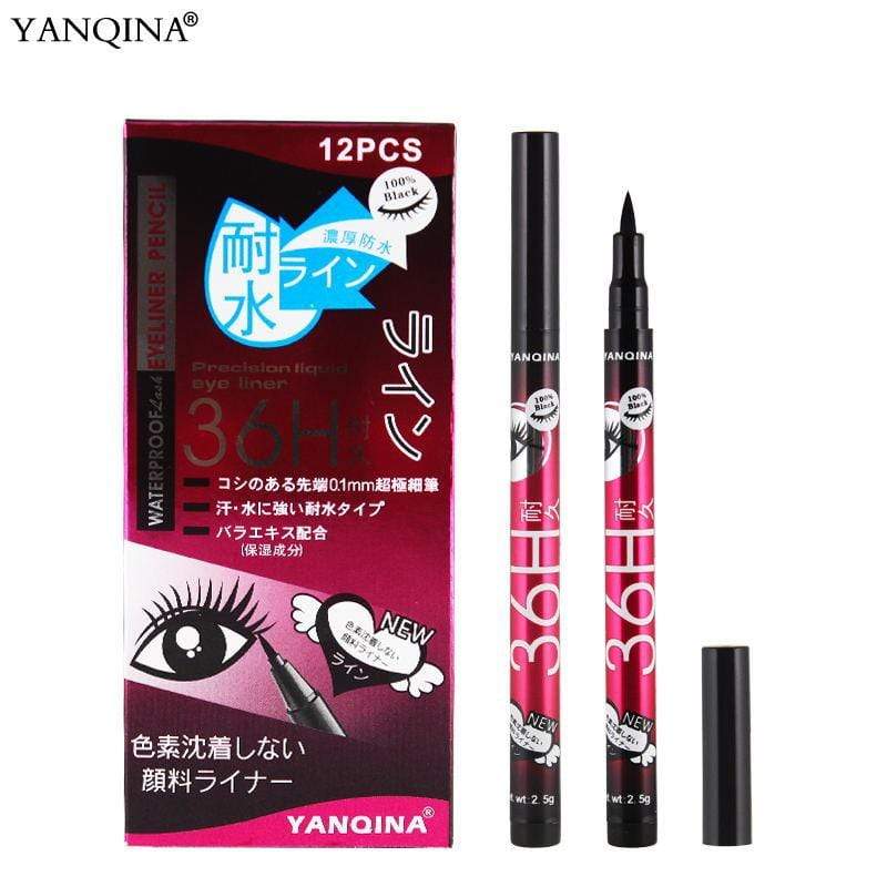 YANQINA 36H Waterproof Black Liquid Eyeliner Pencil - Smudge Proof & Long-lasting