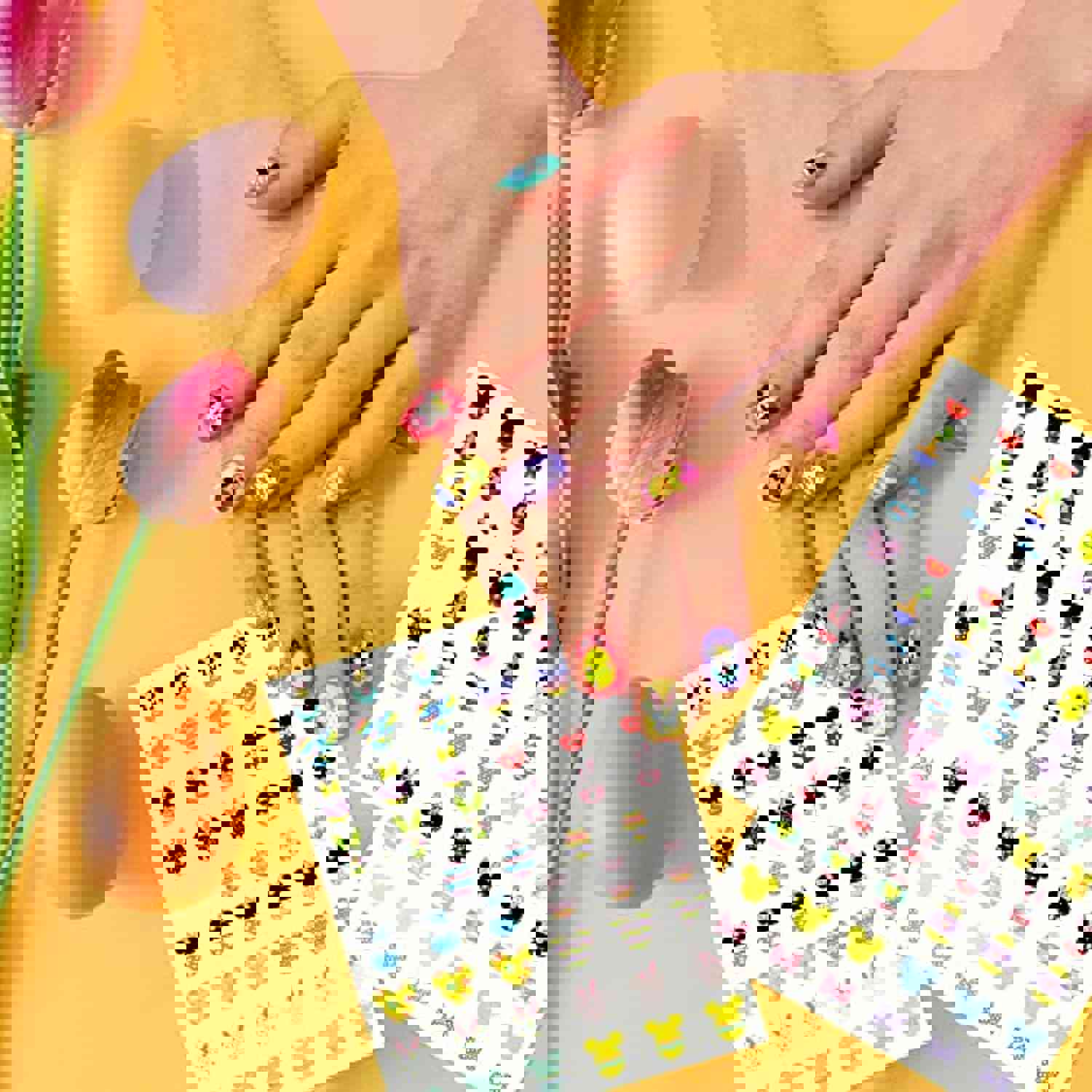 8Pcs Easter Nail Art Stickers - 3D Self-Adhesive Nail Foil Decals for Women and Girls