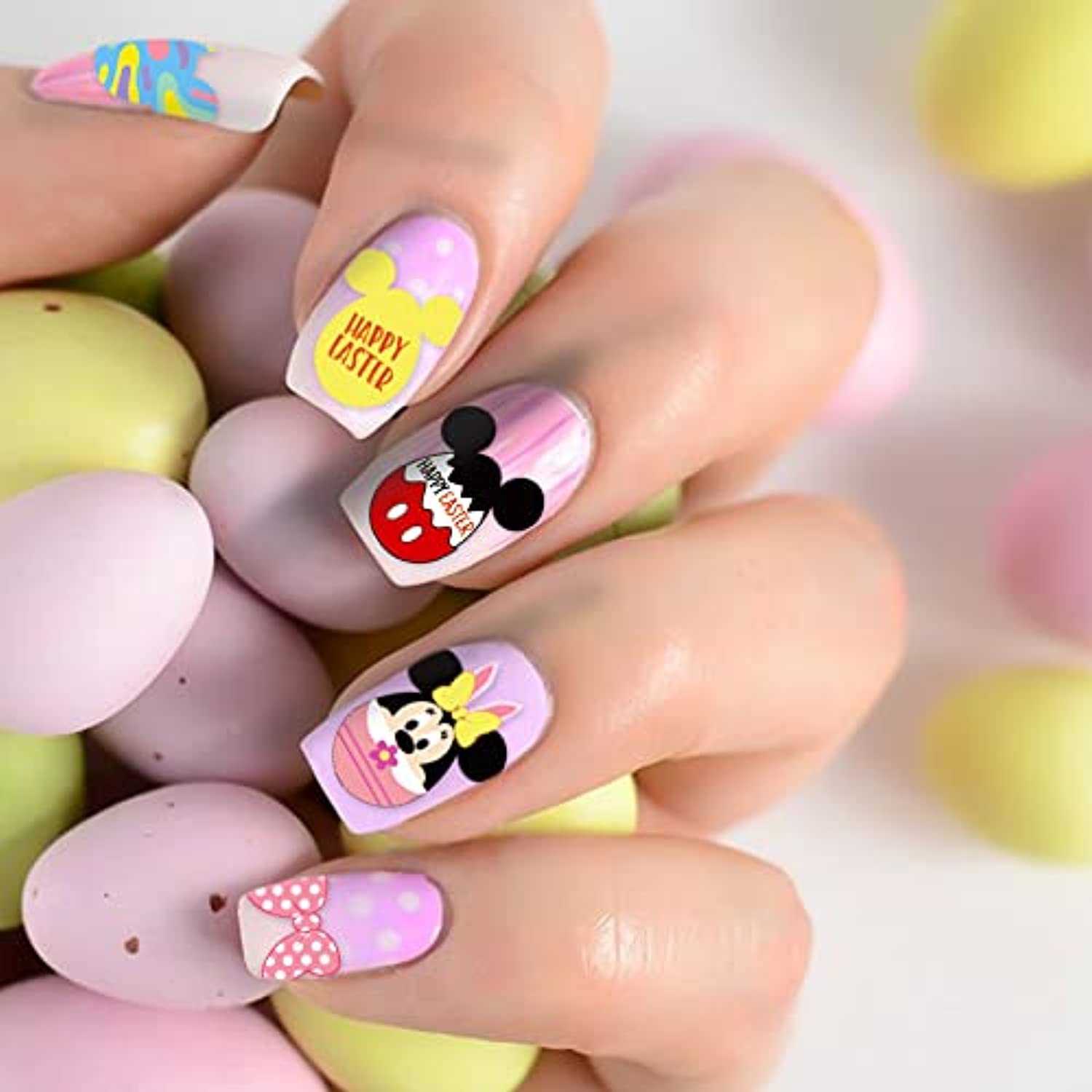 8Pcs Easter Nail Art Stickers - 3D Self-Adhesive Nail Foil Decals for Women and Girls