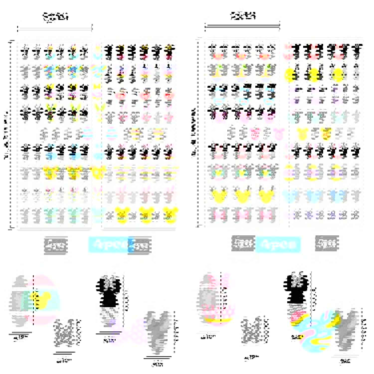 8Pcs Easter Nail Art Stickers - 3D Self-Adhesive Nail Foil Decals for Women and Girls