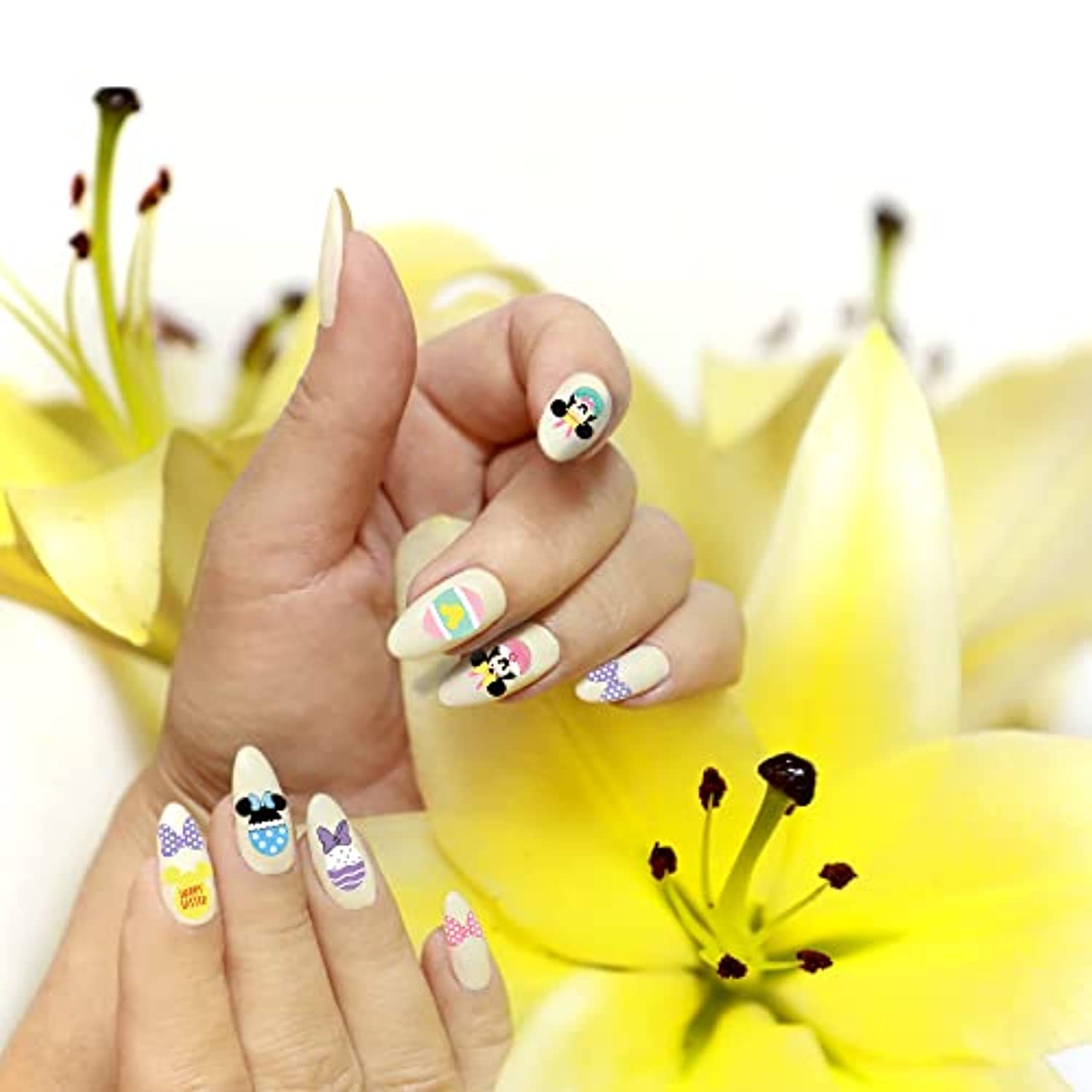 8Pcs Easter Nail Art Stickers - 3D Self-Adhesive Nail Foil Decals for Women and Girls