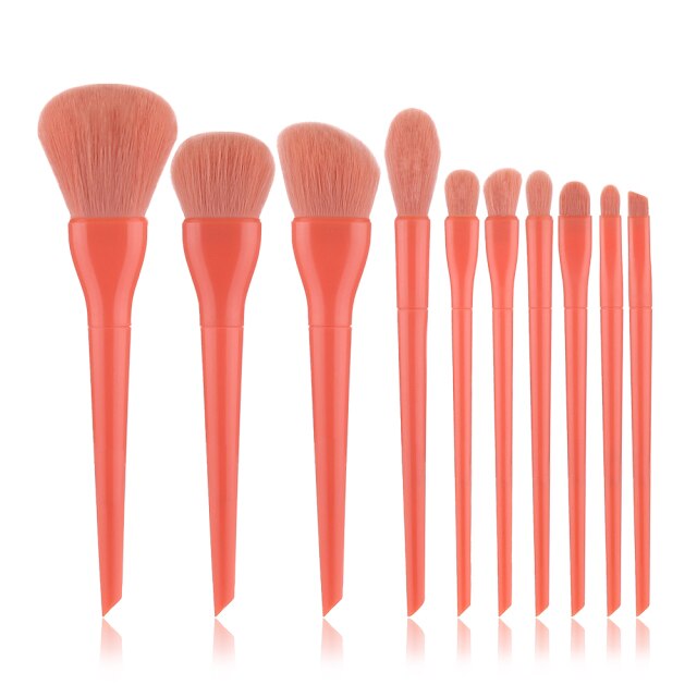10pcs Colorful Professional Makeup Brushes Set for Foundation, Blush, Eyeshadow & More