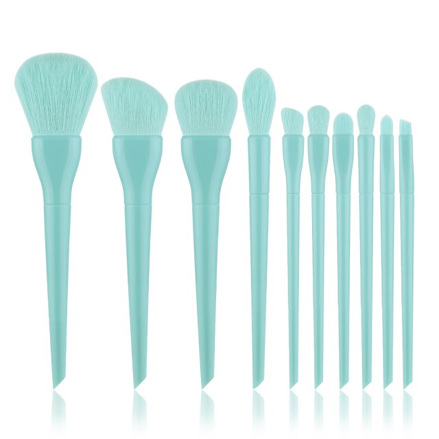 10pcs Colorful Professional Makeup Brushes Set for Foundation, Blush, Eyeshadow & More